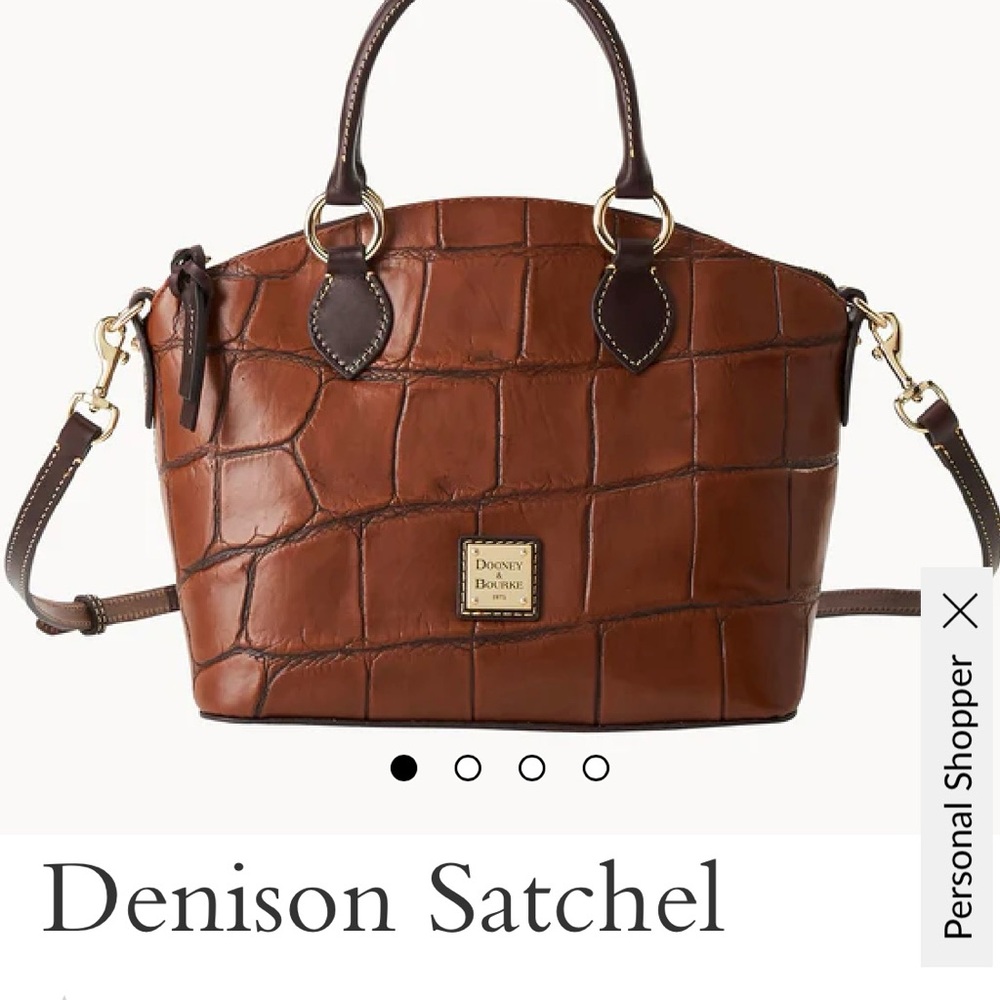 Dooney & Bourke Croc-Embossed Brown Satchel